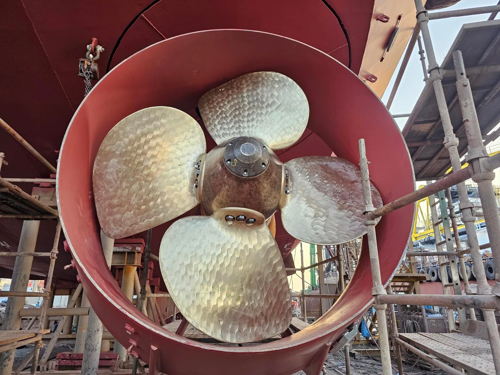 CPP propeller blade close-up — marine propulsion parts