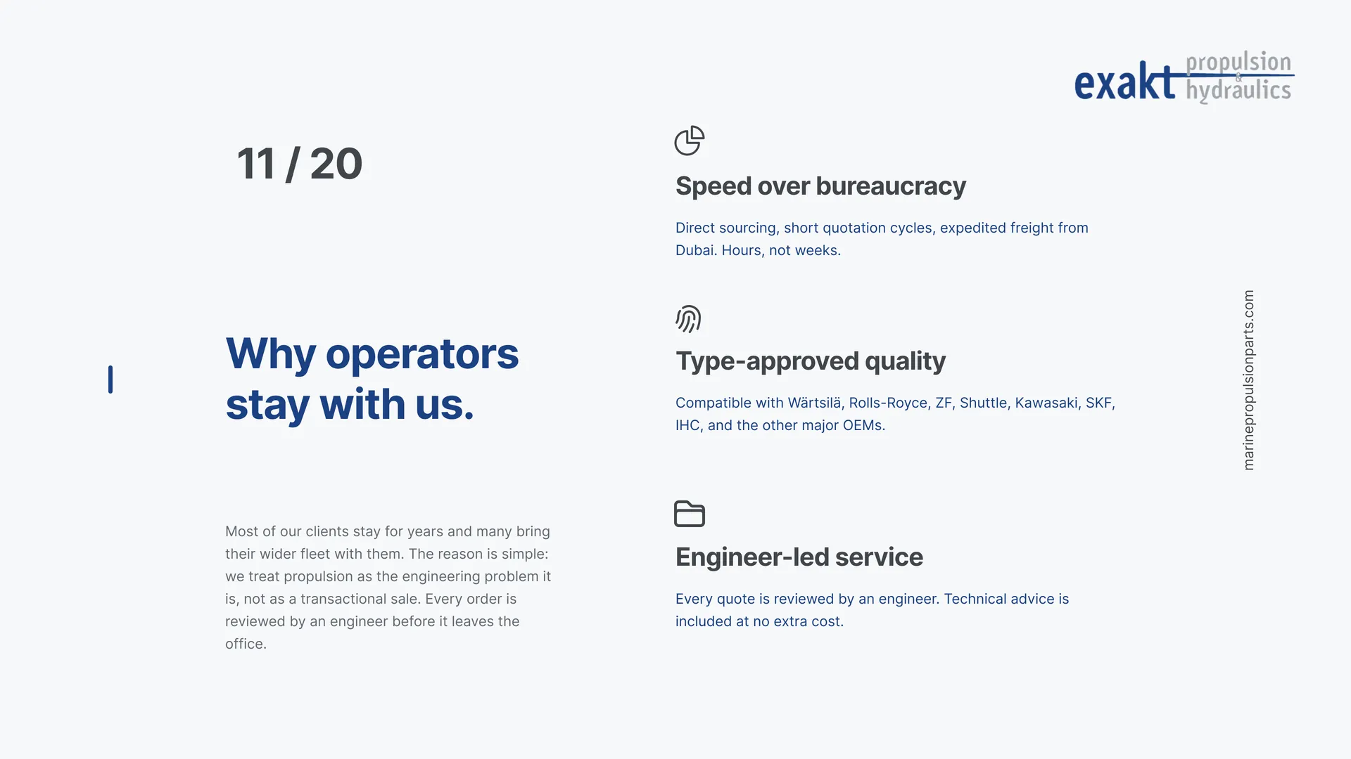 Why operators stay with us.